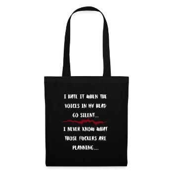 Des voix dans ma tête Menaces silencieuses - Sac en tissu - noir - Devant