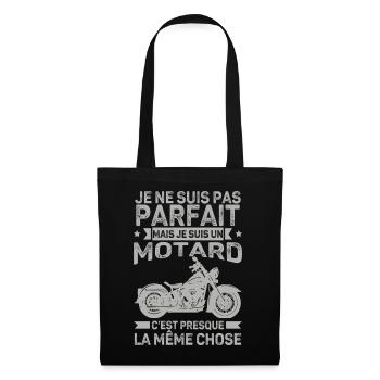 Motard Pas Parfait Humour Moto - Sac en tissu - noir - Devant