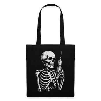 Skeletal Syringe Noir Tee - Tote Bag - black - Front