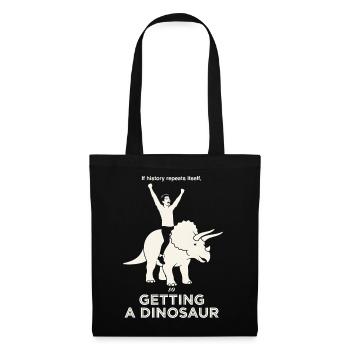 L’histoire se répète Drôle de Cavalier de Dinosaures - Sac en tissu - noir - Devant