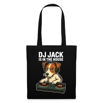 Jack Russell Terrier DJ Platines Cadeau Techno - Sac en tissu - noir - Devant
