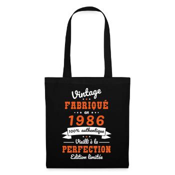 1986 – Vintage – Aged to perfection - Tote Bag - black - Front