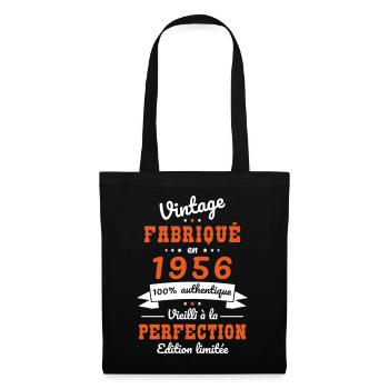 1956 – Vintage – Aged to perfection - Tote Bag - black - Front