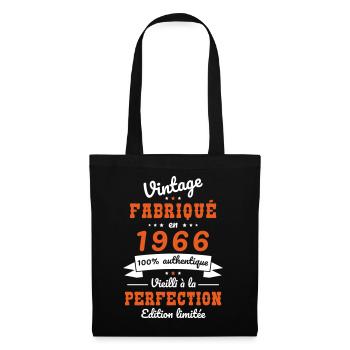 1966 – Vintage – Aged to perfection - Tote Bag - black - Front