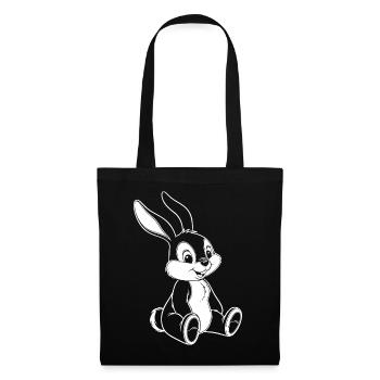 Illustration de Bunny Bunny Drôle de Mignon - Sac en tissu - noir - Devant