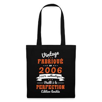 2006 – Vintage – Perfekt gereift - Stoffbeutel - Schwarz - Vorne
