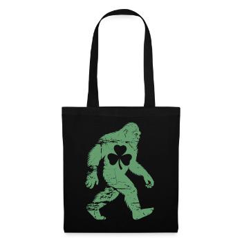 St. Patricks Day Bigfoot-Kleeblatt - Stoffbeutel - Schwarz - Vorne