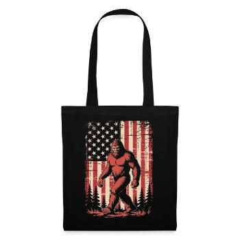 Drapeau américain vintage du Bigfoot - Sac en tissu - noir - Devant