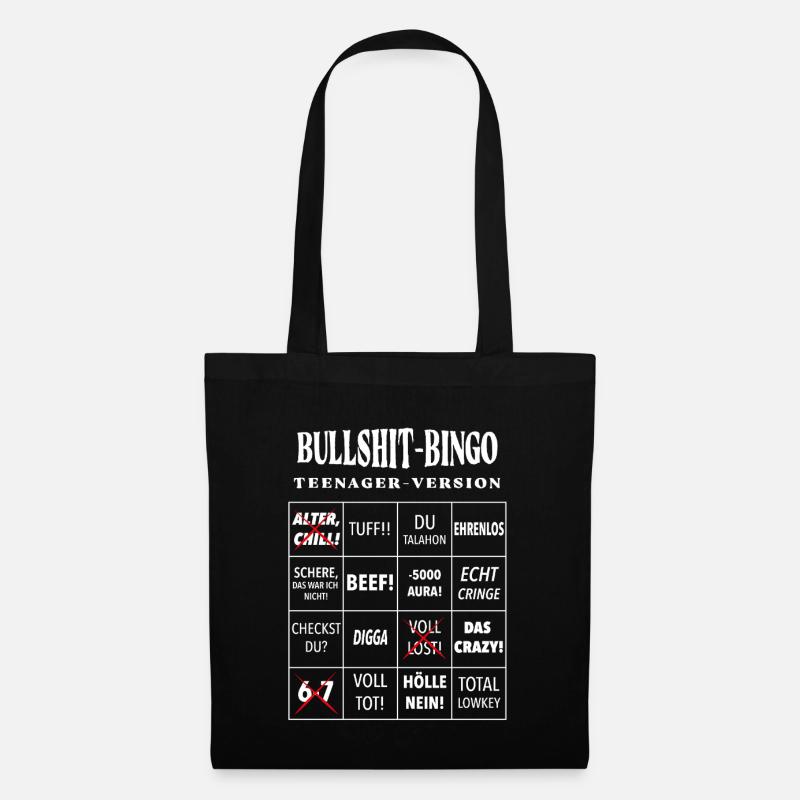 Bullshit-Bingo – Teenager-Version - Stoffbeutel - Schwarz
