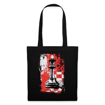 Chess King – Grunge Strategy Motif - Tote Bag - black - Front