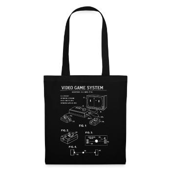 Retro Console Blueprint - Tote Bag - black - Front