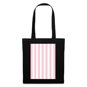 Stripes - pink white personalizable - Tote Bag - black - Front
