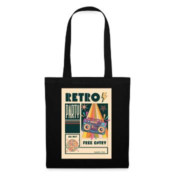 Retro Party Boombox Neon - Tote Bag - black - Front