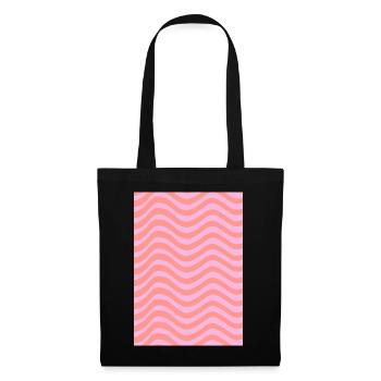 Stripe Wave Pattern - Pink Customizable - Tote Bag - black - Front