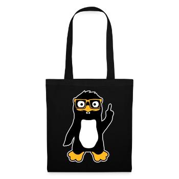 Penguin Geek Lunettes Index Lus Arrogant - Sac en tissu - noir - Devant
