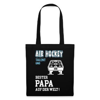 Air Hockey Bester Papa Vater Vatertag Geburtstag - Stoffbeutel - Schwarz - Vorne
