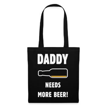 Papa a besoin de plus de bière ! (Papa / Papa / Bière / NÉGATIF) - Sac en tissu - noir - Devant