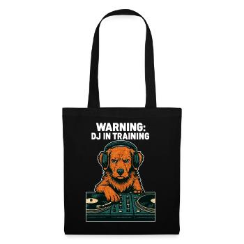 DJ Toller Hund – Avertissement : DJ en formation - Sac en tissu - noir - Devant