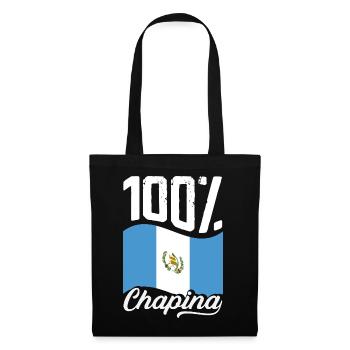Guatemala Flagge T-Shirt Stolz & Heimat Chapín - Stoffbeutel - Schwarz - Vorne