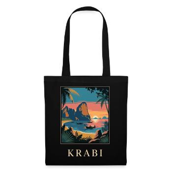 Krabi Sunset Cove Thailand Travel Poster - Tote Bag - black - Front