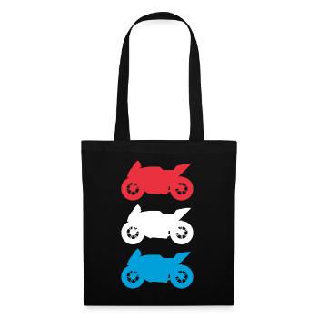 Moto Luxembourg Drapeau Motorsport Biker - Sac en tissu - noir - Devant