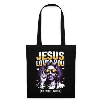 T-shirt préféré de Jesus Loves You - Sac en tissu - noir - Devant