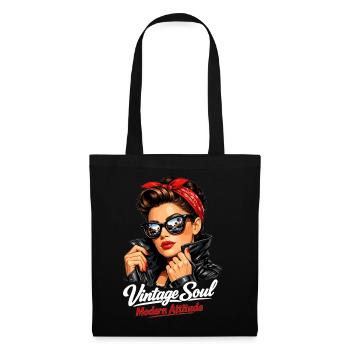 Attitude Soul Moderne Vintage – Pin-Up cool - Sac en tissu - noir - Devant