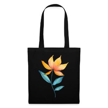 Wildblume Floral Blumen - Stoffbeutel - Schwarz - Vorne