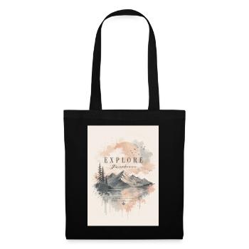 Explorez le paysage montagneux inconnu - Sac en tissu - noir - Devant