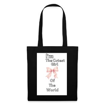 Cutest girl with ribbon - Tote Bag - black - Front