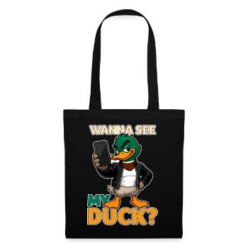 Wanna See My Duck? Funny Mallard Pun - Tote Bag - black - Front