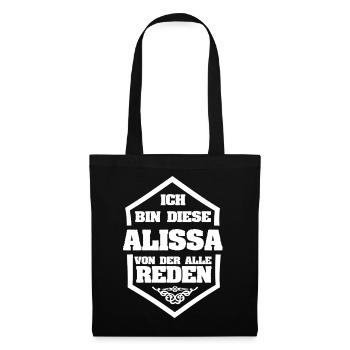 Geschenk für Alissa - Stoffbeutel - Schwarz - Vorne