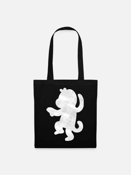 Affe Silhouette - Stoffbeutel - Schwarz