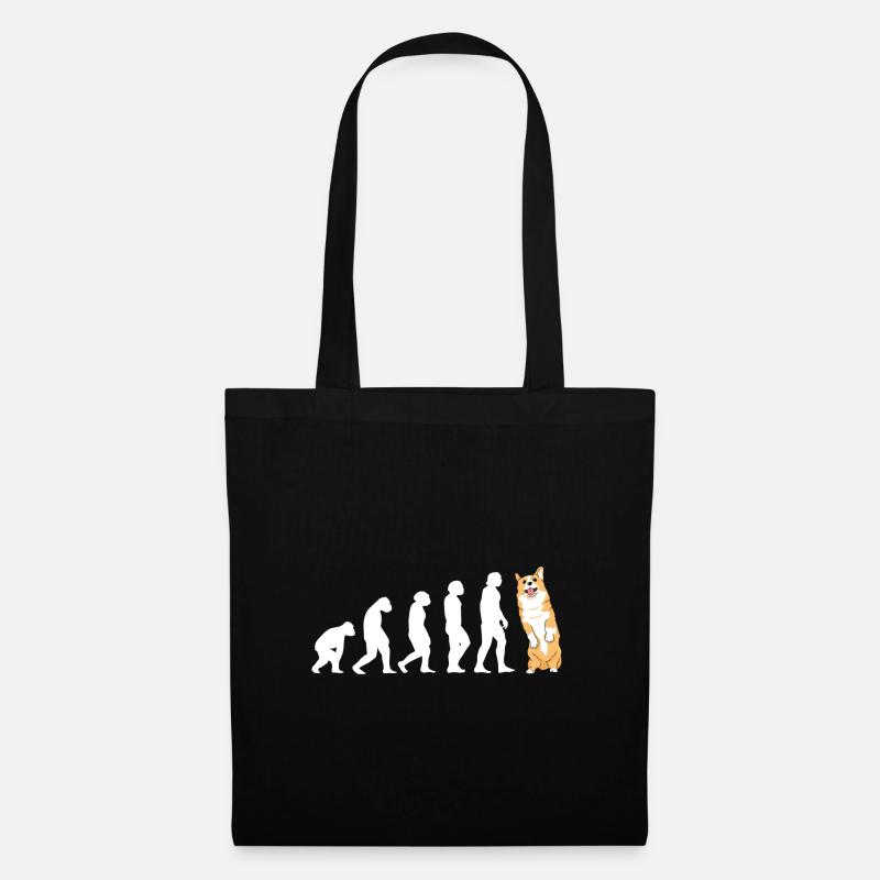 Évolution du chien Corgi - Sac en tissu - noir