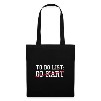 Sport To Do List Go Kart - Stoffbeutel - Schwarz - Vorne