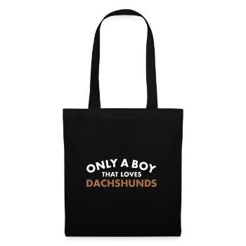Only A Boy That Loves Dachshund - Tote Bag - black - Front