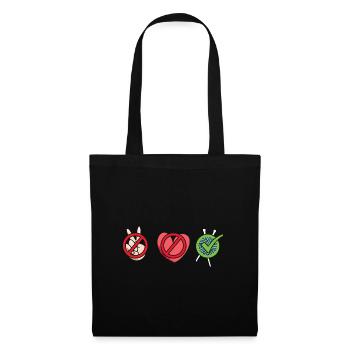 Knitter Peace Love Knitting - Tote Bag - black - Front