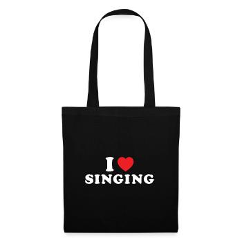 Singer I Love Singing - Stoffbeutel - Schwarz - Vorne
