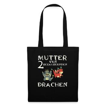 Frau Mutter Drachen - Stoffbeutel - Schwarz - Vorne