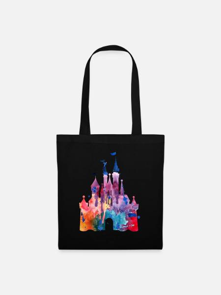 Aquarell Princess Castle - Stoffbeutel - Schwarz