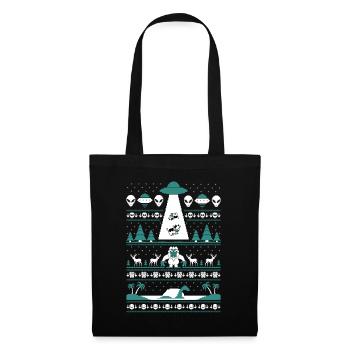 Ufos Yeti Loch Ness Hässliche Weihnachten - Stoffbeutel - Schwarz - Vorne
