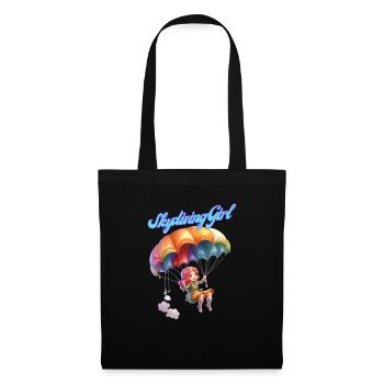 Fille parachutiste - Sac en tissu - noir - Devant