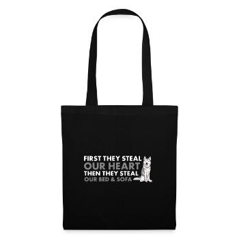 First They Steal Our Heart Siberian Husky - Tote Bag - black - Front