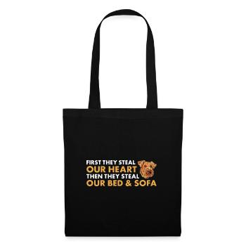 Ils volent notre cœur Airedale Terrier - Sac en tissu - noir - Devant