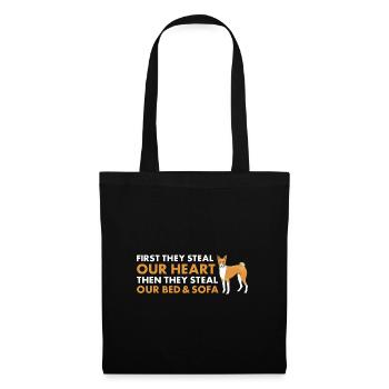 Dog First They Steal Our Heart Basenji - Tote Bag - black - Front