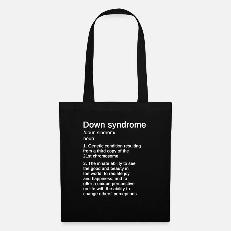 Down-Syndrom-Definition-Shirt - Stoffbeutel - Schwarz