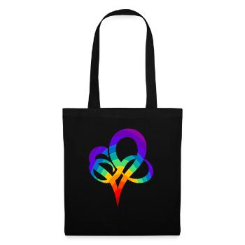 Cadeau polyamour coloré de symbole de coeur LGBTQ - Sac en tissu - noir - Devant