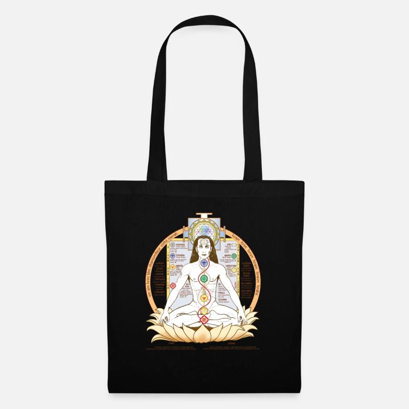 Yoga Chakra Kundalini Ashtanga - Stoffbeutel - Schwarz