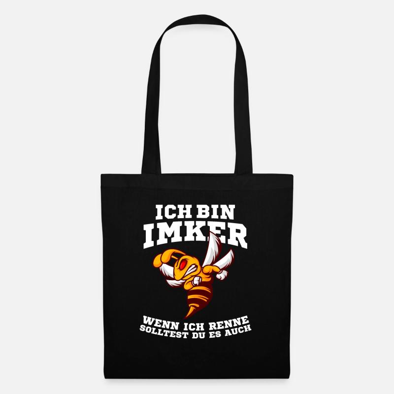 Ich bin Imker wenn ich renne solltest du es auch - Stoffbeutel - Schwarz