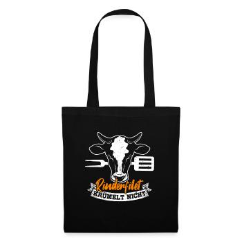 Rinderfilet Krümelt Nicht Grillen BBQ Grillmeister - Stoffbeutel - Schwarz - Vorne